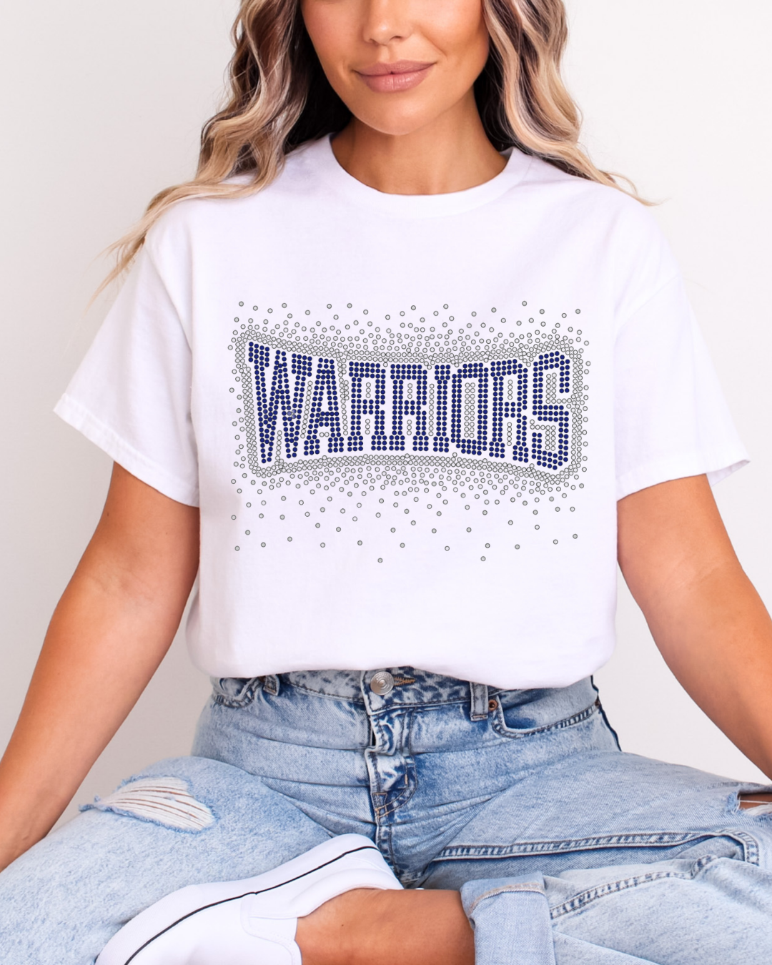 Short Sleeve Warriors Rhinestone Tee